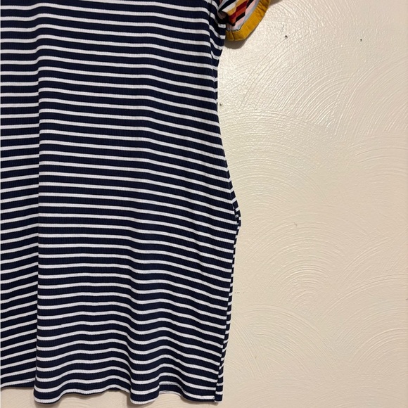 Umgee Navy and Yellow Striped Mini Dress - Picture 6 of 7